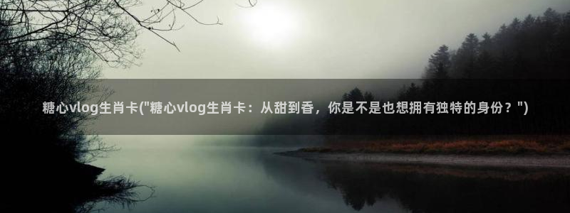 糖心vlog干嘛的